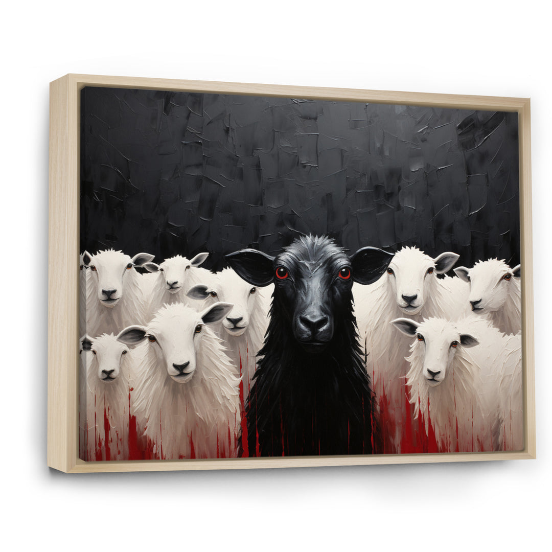 Black White Sheep Minimalist Flock - Sheep Wall Decor