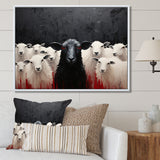 Black White Sheep Minimalist Flock - Sheep Wall Decor