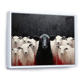 Black White Sheep Minimalist Flock - Sheep Wall Decor