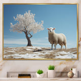 Sheep Minimalist Solitude - Sheep Wall Art Prints