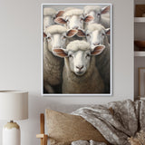 Realistic Sheep's Portrait - Sheep Canvas Wall Art