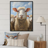 Sheep Family Selfie - Sheep Canvas Wall Art
