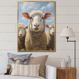 Sheep Family Selfie - Sheep Canvas Wall Art