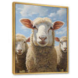 Sheep Family Selfie - Sheep Canvas Wall Art