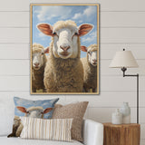 Sheep Family Selfie - Sheep Canvas Wall Art