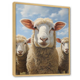 Sheep Family Selfie - Sheep Canvas Wall Art