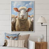 Sheep Family Selfie - Sheep Canvas Wall Art
