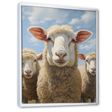Sheep Family Selfie - Sheep Canvas Wall Art