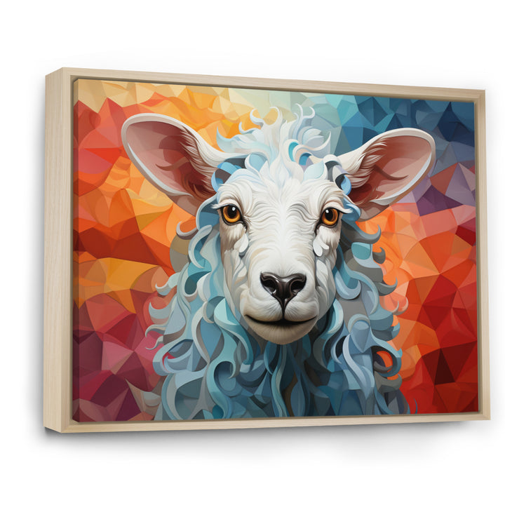 Sheep Serenity Geometric - Multi-Color Sheep Wall Art