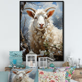 White Sheep's Siesta - Sheep Framed Canvas Art