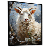 White Sheep's Siesta - Sheep Framed Canvas Art