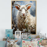 White Sheep's Siesta - Sheep Framed Canvas Art