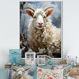 White Sheep's Siesta - Sheep Framed Canvas Art