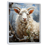 White Sheep's Siesta - Sheep Framed Canvas Art