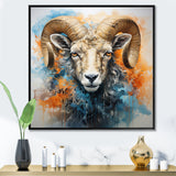 Teal Sheep Transcendent Wool - Sheep Canvas Wall Art