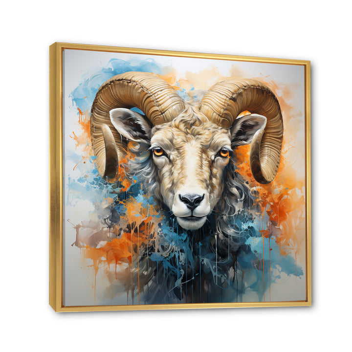 Teal Sheep Transcendent Wool - Sheep Canvas Wall Art