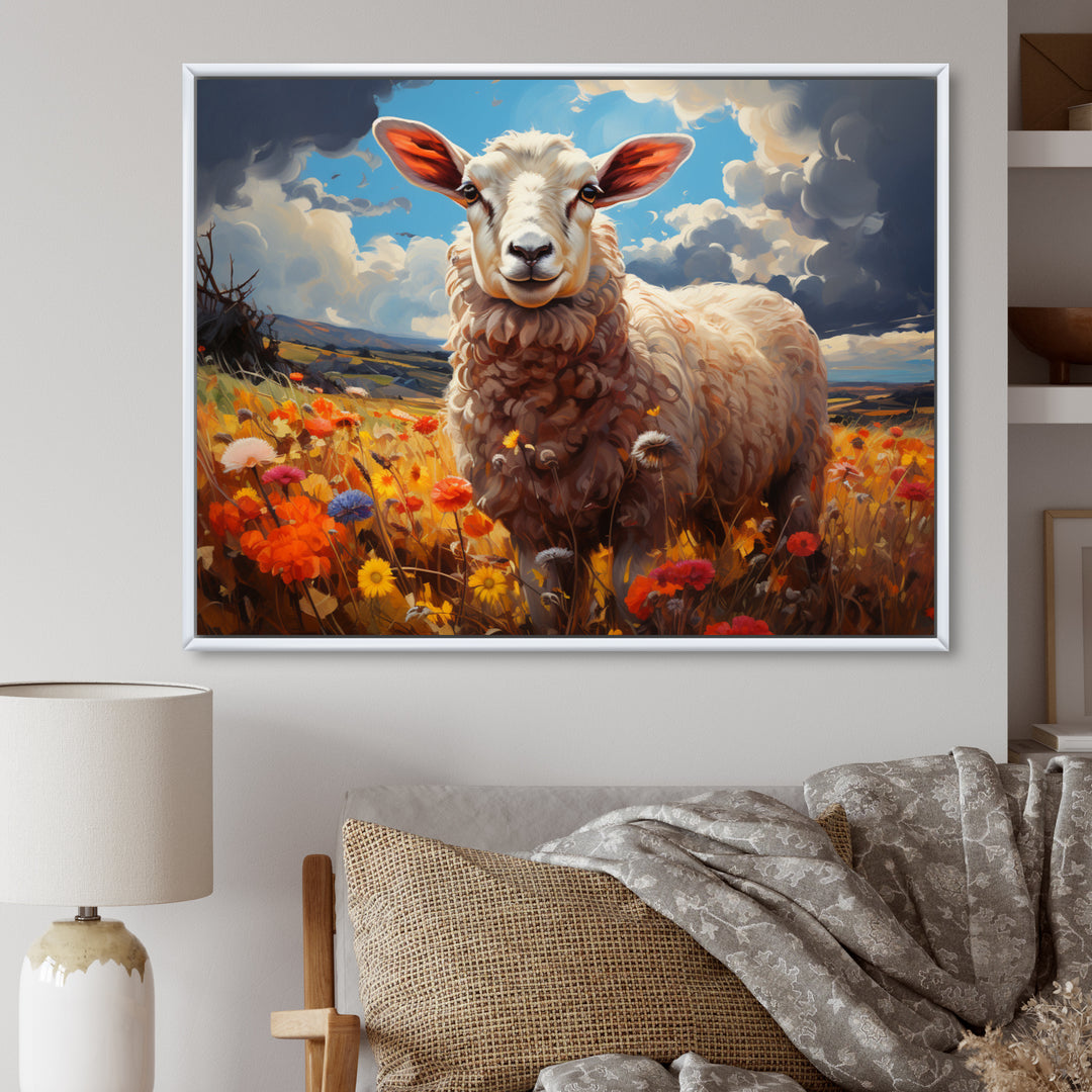 Sheep Vibrant Meadows - Sheep Wall Decor