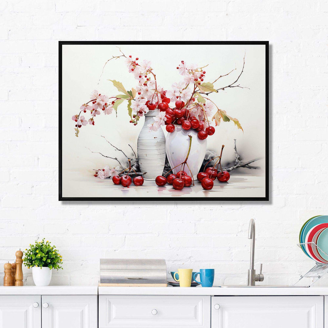 Cherry Simplicity - Food &amp; Beverage Canvas Wall Art