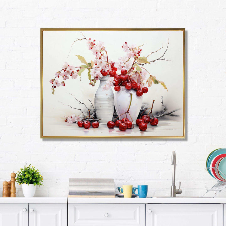 Cherry Simplicity - Food &amp; Beverage Canvas Wall Art