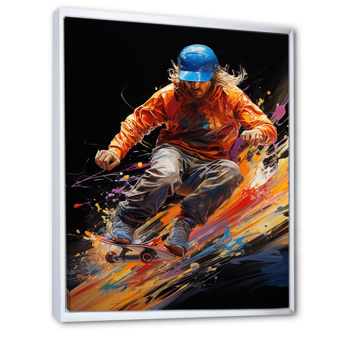 Skateboard Abstract Ollie - Skateboard Canvas Wall Art