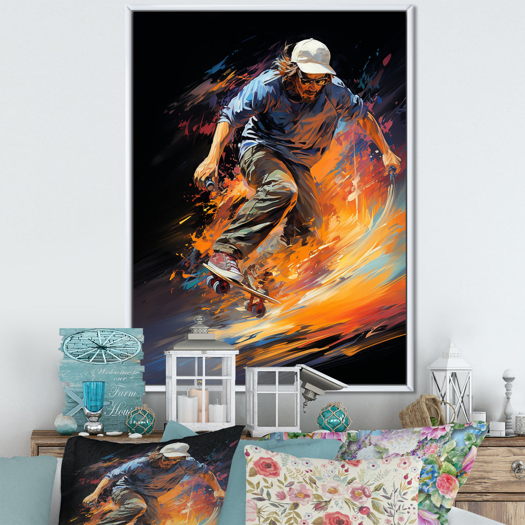 Skateboard Rhythmic Grind - Skateboard Canvas Wall Art