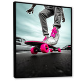 Pink Skateboard Dreams - Skateboard Canvas Wall Art