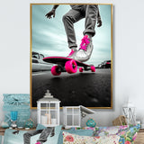 Pink Skateboard Dreams - Skateboard Canvas Wall Art