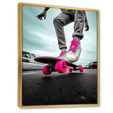Pink Skateboard Dreams - Skateboard Canvas Wall Art