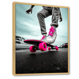 Pink Skateboard Dreams - Skateboard Canvas Wall Art