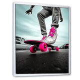 Pink Skateboard Dreams - Skateboard Canvas Wall Art