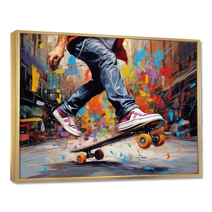 Skateboard Street Fusion - Skateboard Canvas Wall Art
