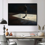 Skateboard Street Shadows - Transportation Canvas Wall Art