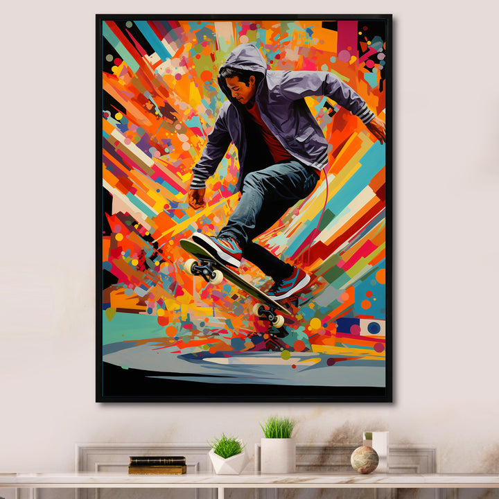 Skateboard Urban Rhythms - Skateboard Canvas Wall Art