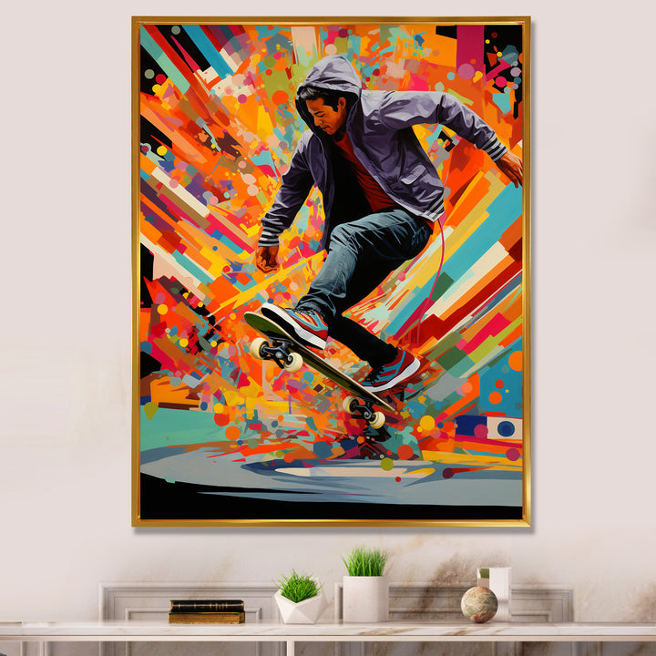 Skateboard Urban Rhythms - Skateboard Canvas Wall Art