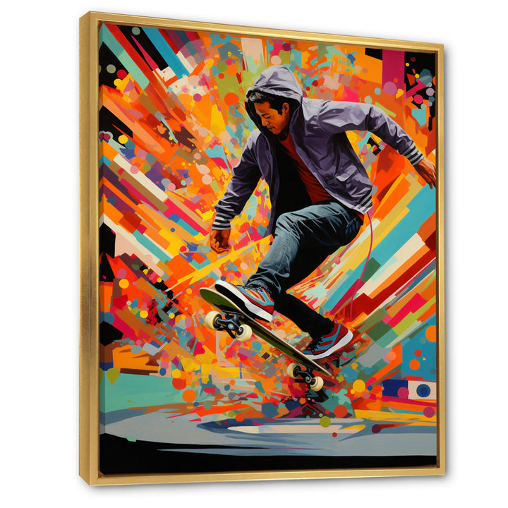 Skateboard Urban Rhythms - Skateboard Canvas Wall Art