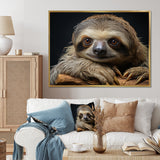 Cute Sloth Portrait - Brown Sloth Wall Art