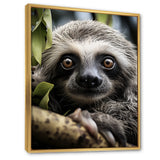 Sloth Portrait Vibrant - Sloth Framed Canvas Art