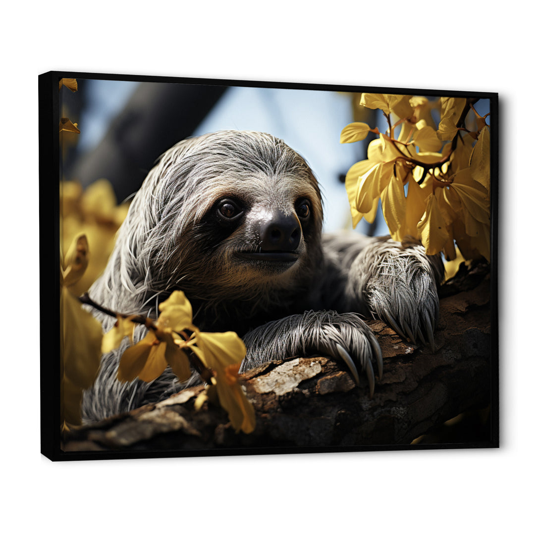 Sloth Slow Motion Portrait - Sloth Home Decor Art