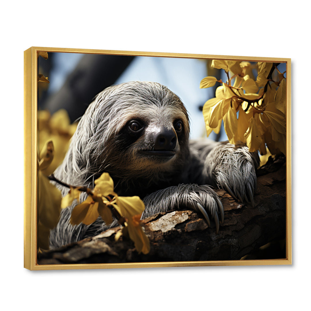 Sloth Slow Motion Portrait - Sloth Home Decor Art