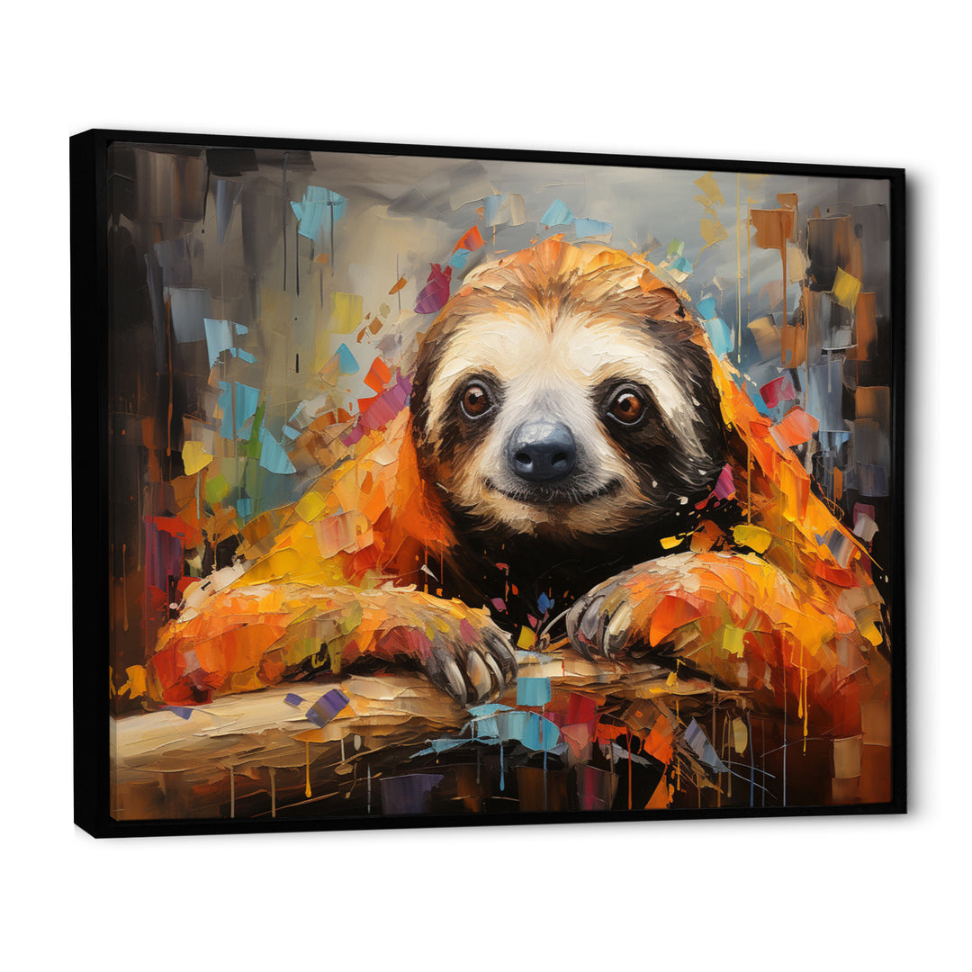 Slumbering Sloth Collage - Sloth Living Room Wall Art