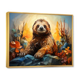 Slumbering Sloth Geometric - Sloth Bedroom Wall Art