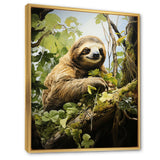 Sloth Slumbering Pastoral - Sloth Canvas Wall Art