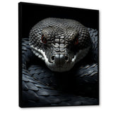 Black Snake Vibrant Portrait - Snake Canvas Wall Art