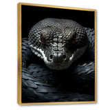 Black Snake Vibrant Portrait - Snake Canvas Wall Art