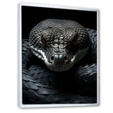 Black Snake Vibrant Portrait - Snake Canvas Wall Art