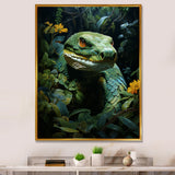 Green Snake Solitude - Snake Wall Art Prints