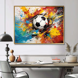 Abstraction Soccer Ball - Sports Canvas Wall Art