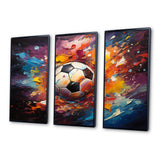 Soccer Ball Kaleidoscope II - 3-Piece Canvas Wall Art