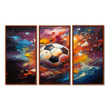 Soccer Ball Kaleidoscope II - 3-Piece Canvas Wall Art