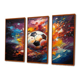 Soccer Ball Kaleidoscope II - 3-Piece Canvas Wall Art